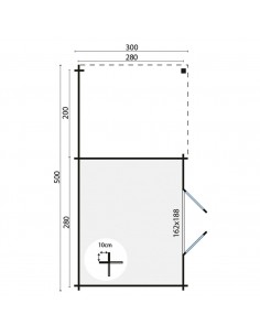 Houten tuinhuisje met plat dak 2