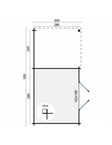 Abri de jardin en bois à toit plat