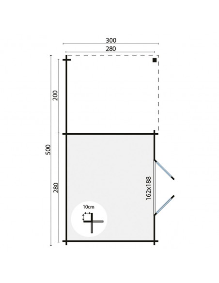 Abri de jardin en bois à toit plat