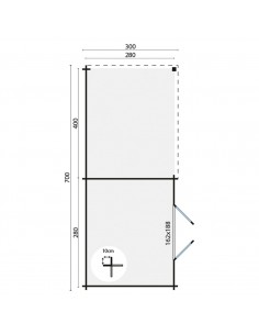 Abri de jardin à toit plat en bois 2