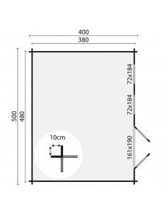 Tiny house Zaventem 500 x 400 cm - 40 mm - ±18 m2 2