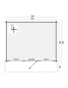 Vilvorde onbehandedle tuinhuisjes 380 x 300 cm - 28 mm - ±10 m2 2
