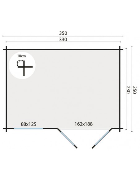Solide tuinberging 350 x 250 cm - 40 mm - ±8 m2
