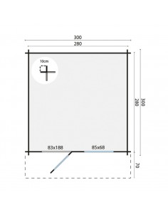 Opwijk tuinchalet 300 x 300 cm - 28 mm - ±8 m2 2