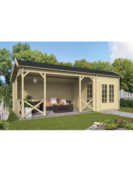 Chalet de jardin Zaventem 700 x 350 cm - 40 mm - ±22 m2