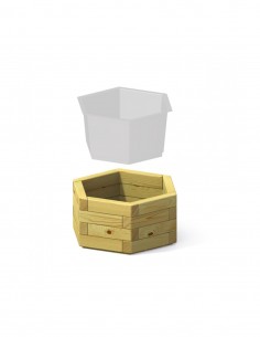 Bac à fleurs hexagonal