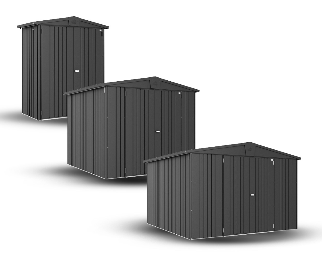 Abri de jardin métallique gris foncé