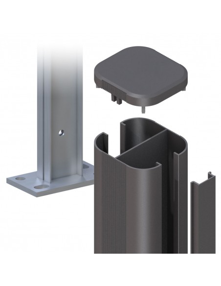 Schroefbare aluminium paal