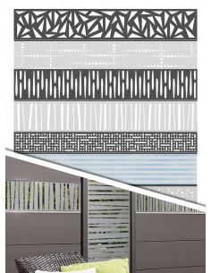 Lames décoratives pour palissades en bois composite et aluminium