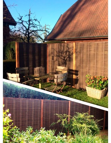 Schutting in gevlochten fiber takken