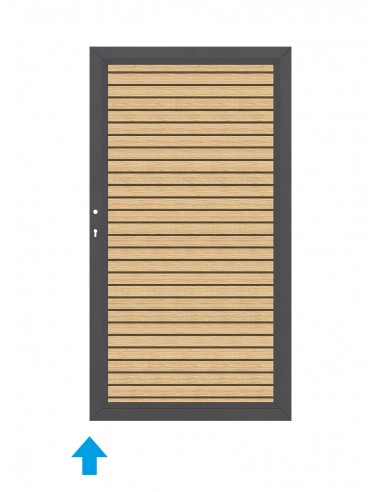Tuinpoortje met schuine aluminium lamellen 98 x 180 cm
