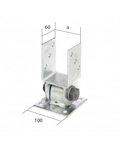 Pied de poteau inclinable