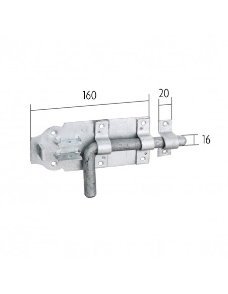 Grand verrou de box bouton