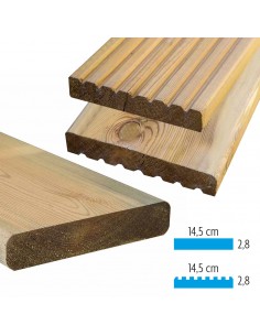 Plank vurenhout geautoclaveerd 145x28 mm – multifunctioneel