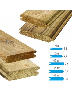 Planche en sapin rainure et languette