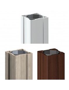 Poteau PVC palissade 80 × 80 mm | noyau métal, 105-240 cm