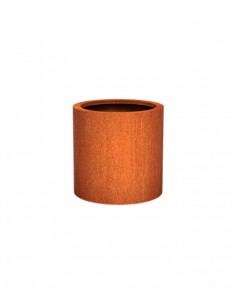 Bac à fleurs en acier Corten cylindrique 2