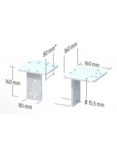 Patte d'ancrage muret pour poteau 2
