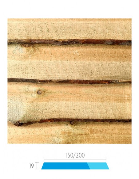 Planche canadienne de bardage en sapin autoclave 19 x 150/200 mm