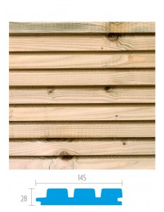 Gevelbekleding in geïmpregneerd grenen - triple profiel 28 x 145 mm 2