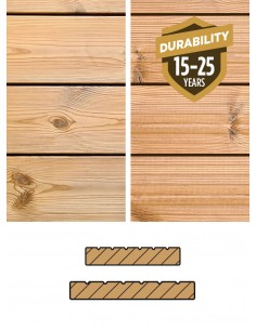 Terrasplank Thermowood dennen thermisch behandeld 26 x 140/185 mm