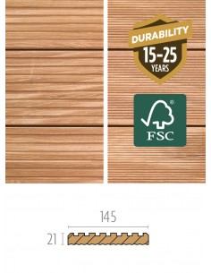 Lame de terrasse Bangkirai rainuré FSC, bois exotique 21 x 145 mm
