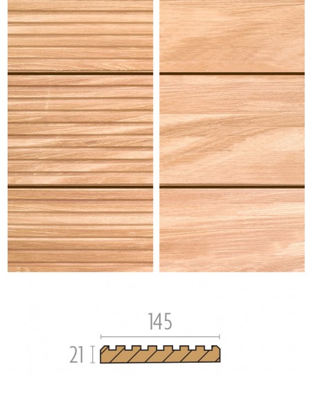 Hardhout terras geribbeld - glad