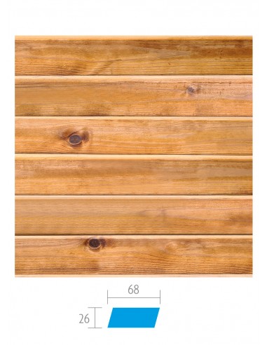 Bardage rhombus en Thermowood 26 × 68 mm