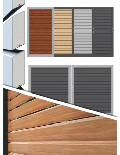 Porte et portail en aluminium à lames obliques