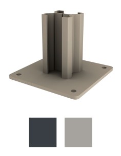 Soccle poteau interne pour poteau alu