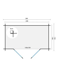 Klein tuinhuisje met dubbele deur 2