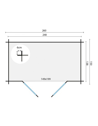 Petit abri de jardin avec double porte