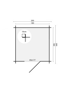 Klein tuinhuisje 200 x 200 cm - 28 mm - ±3 m2 2