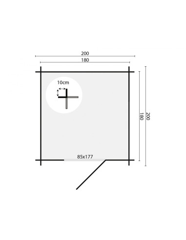 Petit cabanon de jardin 200 x 200 cm - 28 mm - ±3 m2