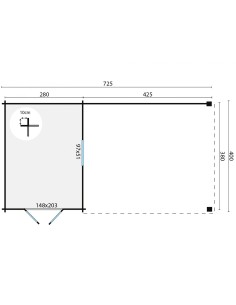 Tuinhuisje met grote overkapping 2