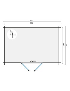 Klein tuinhuisje met plat dak 2