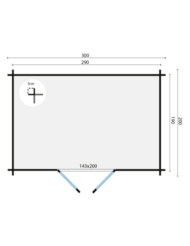 Petit abri de jardin avec toit plat 300 x 200 cm - 28 mm - ±5 m2