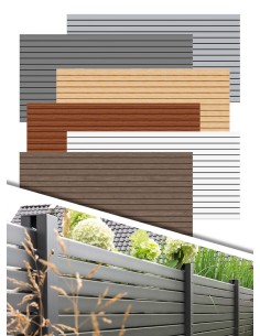 Aluminium lamellen hekwerk op muur