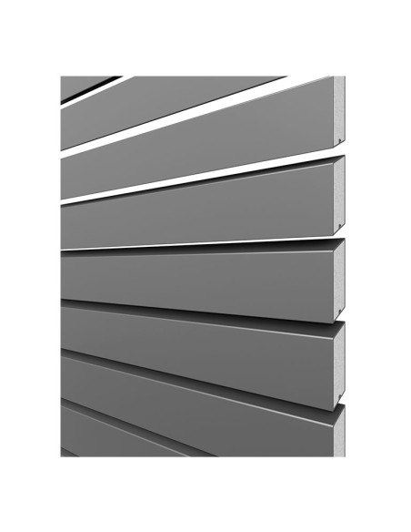 Aluminium lamellen hekwerk op muur