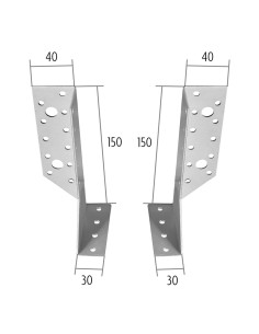 Support de poutre en U, ailes extérieures 2