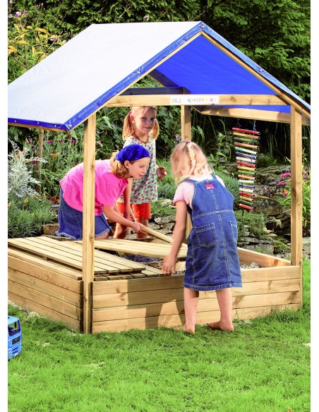 Deksel voor zandbak met zonnedak