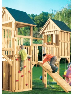 Pont en bois pour relier tour de balançoire 2