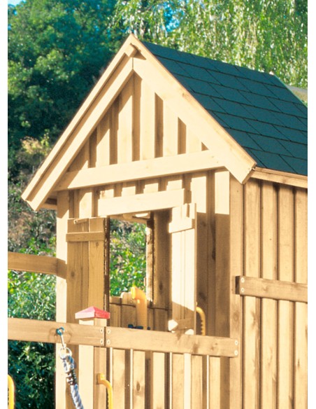 Pignons de toit en bois pour tour de base