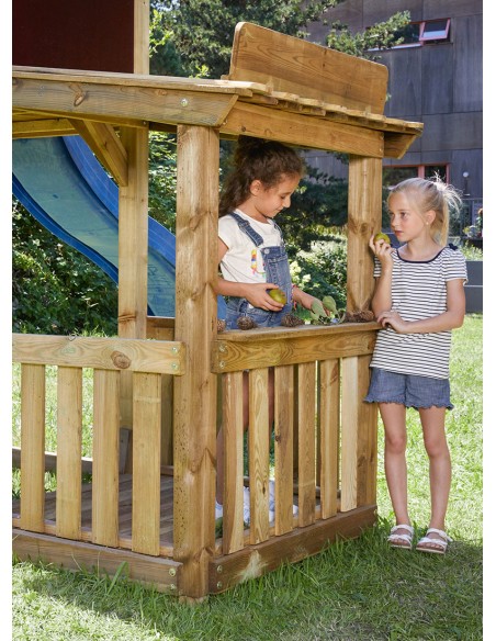 Grande véranda avec toit et plancher