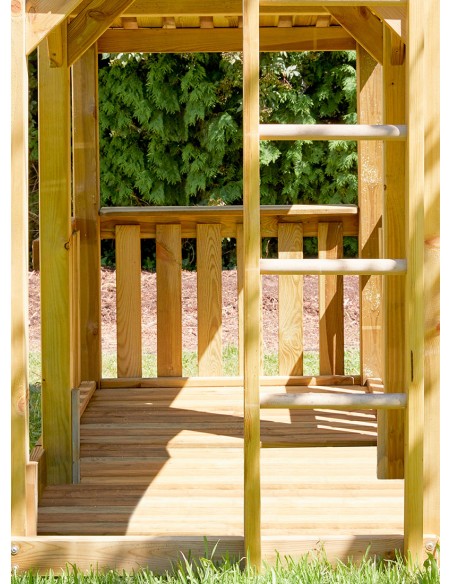 Houten vloer voor speeltoren