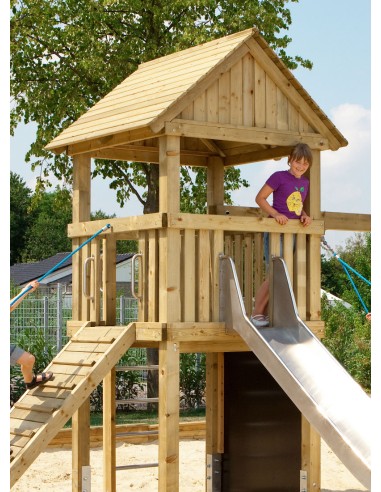 Toit en bois pour tour d'aire de jeux