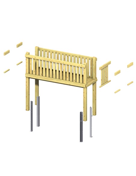 Houten brug voor speelplaats