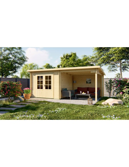Abri de jardin contemporain 598 x 300 cm - 28 mm - ±16 m2