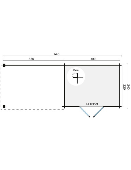 Blokhut met overkapping Brussel