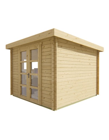 Petit chalet en bois à toit plat